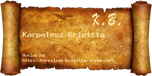 Karpelesz Brigitta névjegykártya